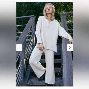 Free People Hailee Sweater Set, size M color Powder Sand
